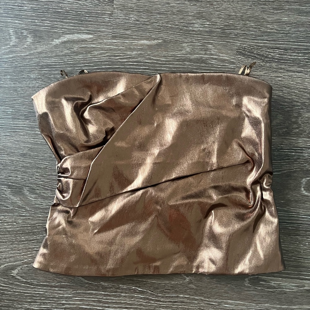 Zara Ruched Strapless Top - Picture 5 of 7